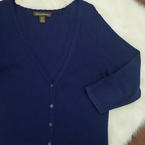Tommy Bahama Blue Cardigan Size Small - Picture 2 of 12